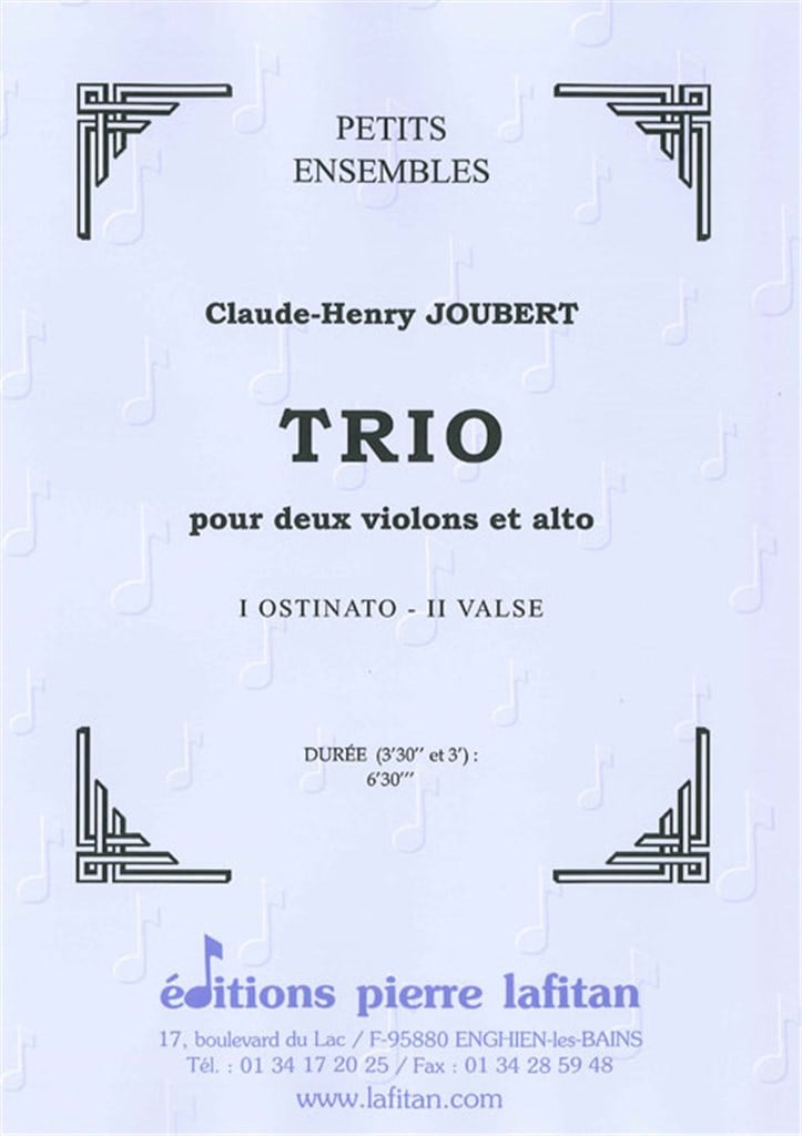 Trio Pour Deux Violons et Alto